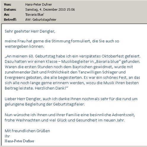 Mail der Familie Dufner, Malsch Vlkersbach