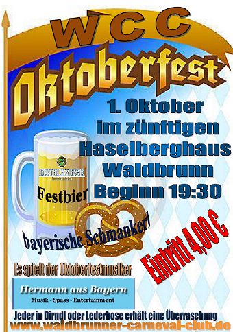 Plakat Oktoberfest Waldbrunner-Carneval-Club